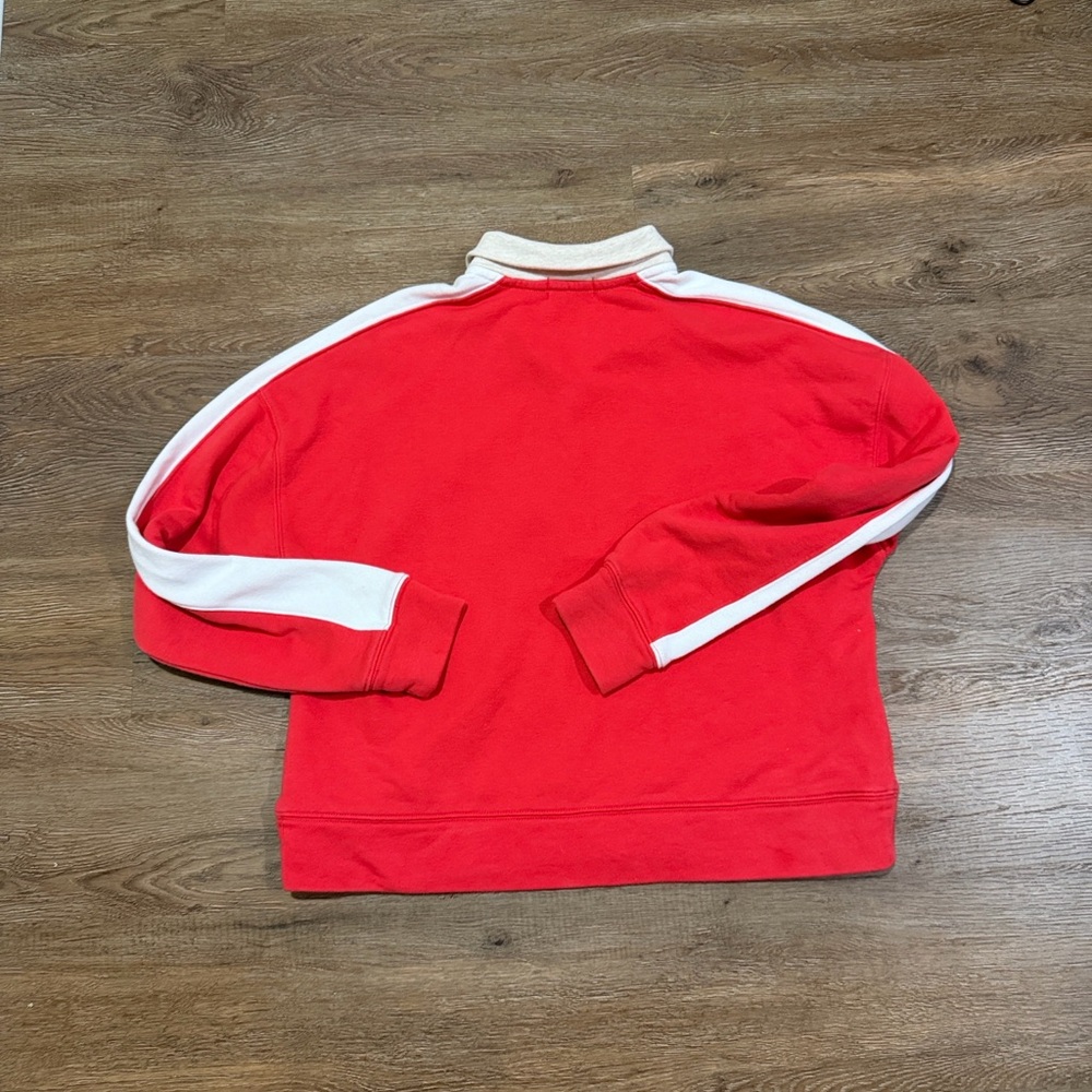 Evereve Mika Red White and Oatmeal Colorblock Pullover - Picture 7 of 8